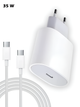Комплект Зарядное устройство Foxconn с быстрой зарядкой 35W USB-C + Кабель USB-C - USB-C 1 м White для Apple iPhone (37432a) - изображение 1