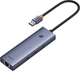 Hub USB Baseus Baseus UltraJoy 3 x USB-A 3.0 + 1 x RJ-45 Grey (6932172630805) - obraz 1