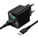 Сетевое зарядное устройство Hoco CS81A Excellent Black 18 Вт 1 x USB A с цифровым дисплеем с кабелем Type C (24381) - изображение 3
