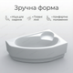 Ванна Swan Leoni R 170x110 см правая угловая с сиденьем 45 см глубина для дома квартиры хостела ножки + экран - изображение 7