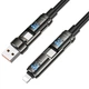 Дата кабель Hoco U143 Joy 4in1 USB to Lightning/Type-C to Type-C 240W (1.2m) Black - изображение 4