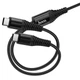 Дата-кабель Hoco X123 Victory 2in1 Type-C to Type-C/Type-C 3A (1m) Black - зображення 4