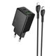СЗУ Hoco N71 Nuevo PD30W+QC3.0 (1USB-A/1C) + кабель Type-C to Lightning Black - изображение 1