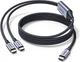 Kabel Ugreen 2in1 USB-C Cable - 2xUSB-C PD 140W 2 m Black (6941876277339) - obraz 2