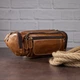 Сумка Vintage На пояс объемная Коричневая (14695) - изображение 7