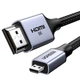 Кабель мультимедійний HDMI M to HDMI micro M 2.0m V2.1 8K60Hz HD164 black Ugreen (15517) - зображення 1