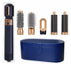 Фен-щетка мультистайлер Hot Air Styler 5 в 1 с насадками для укладки завивки и объёма волос темно-синий в кейсе - изображение 2