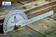 Угольник транспортир SHINWA 180° с линейкой 100 мм нержавеющая сталь точность 1° (31861) - изображение 1