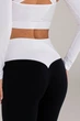 Женские бесшовные леггинсы с push-up эффектом и контрастным поясом Giulia FLEXING LEGGINGS GLAM S/M Multicolor-black/white, лосины из микрофибры - изображение 4