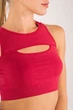 Бесшовный женский топ с акцентным вырезом Giulia FLEX TOP ENERGY L/XL Bordo-winterberry, спортивный топ из микрофибры - изображение 4