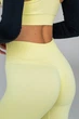 Женские бесшовные леггинсы в рубчик с моделирующим швом Giulia FLEXING LEGGINGS POWER XXS/XS Yellow-lemon grass, лосины с эффектом push up, из микрофибры - изображение 3