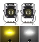 Мото фары для скутера, мопеда с линзой 40W 12-20V два режима (ближний желтый + дальний белый свет) СТГ четкая! - изображение 2