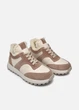 Женские короткие зимние кожа-замш кроссовки PARADIZE SHOES бежевого цвета с натуральным мехом внутри на высокой подошве 40 размер (стелька 26,5 см) - изображение 1