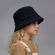Панамка детская теплая из натуральной шерсти JUJU Bucket Hat Boucle Синий UNI Чорний - изображение 2