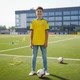 Футбольна форма збірної України жовта новий дизайн 2026 — комплект футболка + шорти 30(150-160 см) - зображення 5