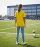 Футбольна форма збірної України жовта новий дизайн 2026 — комплект футболка + шорти 30(150-160 см) - зображення 7