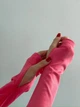 Женская эластичная кофта на змейке малинового цвета 36437 44 - изображение 4