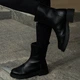Жіночі черевики шкіряні високі ITstyle Чорні 39 23 см (7077) - зображення 6
