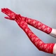 Кружевные перчатки длинные до локтя, Красные, 55 см (Гипюровые перчатки для костюма и фотосессии) - изображение 8