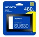 Твердотельный накопитель SSD 480Gb, Ultimate SU630, SATA3, 2.5", 3D QLC, 520/450 МБ/с ADATA (teh0019846) - изображение 2