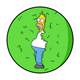 Вологостійка наклейка Homer Simpson in the bushes 7х7см - изображение 2