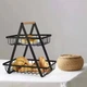 Корзина для фруктов металлическая, 2 яруса, черная - изображение 3