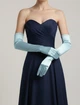 Довгі атласні рукавички honey fashion accessories s/m/l блакитні (30к048) - изображение 1