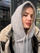 Теплий ангоровий капор на кнопках Zefur One size сірий - изображение 5