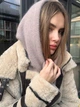 Теплий ангоровий капор на кнопках Zefur One size попелястий - изображение 9