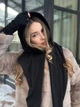 Косинка хустка норкова капор One Size чорна - изображение 3