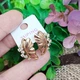 Серьги Xuping Jewelry длина 2.2см ширина 1.3см медицинское золото позолота 18К с1599 - изображение 3