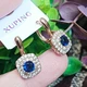 Серьги Xuping Jewelry длина 2.1см ширина 1.2см медицинское золото позолота 18К с1558 - изображение 2