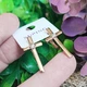 Серьги крестики Xuping Jewelry длина 2.4см ширина 1.1см медицинское золото позолота 18К с905 - изображение 3