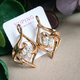 Серьги Xuping Jewelry длина 2.5см ширина 1.6см медицинское золото позолота 18К с1567 - изображение 2