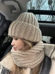 Шапка в'язана на флісі і баф Zefur One size бежевий - изображение 6