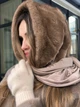 Косинка хустка норкова капор One Size світло-коричнева - изображение 2