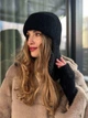 Тепла вушанка та мітенки з натуральної ангори Zefur One size чорні - изображение 3