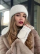 Тепла вушанка та рукавиці з натуральної ангори Zefur One size - изображение 3