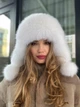 Вушанка з хутра фінського песця Zefur One size біла - изображение 2