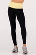 Женские бесшовные леггинсы с push-up эффектом и контрастным поясом Giulia FLEXING LEGGINGS GLAM S/M Multicolor-black/lemon grass, лосины из микрофибры - изображение 2