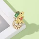 Значок BROCHE брошь бижутерия Животные Ящерица с растениями жёлтый BRGV115255 - изображение 5