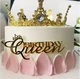 Топпер для торта без ніжки Birthday Queen дзеркальний пластик (5,5х10см) золото - изображение 2
