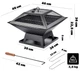 Palenisko ogrodowe Kadax Liglet z pokrywą i rusztem stalowe 46 x 46 cm Czarne (5906638309902) - obraz 10