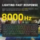 Механічна бездротова (Bluetooth + 2,4G) клавіатура на магнітних світчах Attack SHARK X68PRO HE Rapid Trigger, 8K, 68 key PBT, RGB, Win,Mac OS, УКР/АНГЛ, Black (X68PROHB) - изображение 6