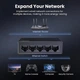 Комутатор Ugreen 5-Port некерований 10/100/1000 Mbps Gigabit Ethernet Switch (CM833) - зображення 6