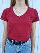 Кроп-топ однотонный с надписью Pink Woman Бордовый 11009 L (укр 44-46) - изображение 4