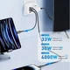 Зарядний пристрій ASOMETECH WP09-F-PD 33W GAN (PD3.0/QC4 порти 2USB+TypeC) Socket AC 4000W White (43696) - зображення 6