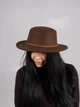 Шляпа женская канотье D.Hats цвет коричневый - изображение 4