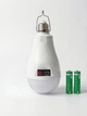 Аккумуляторная LED лампа 20W E27 8000K, холодный белый свет, аварийное освещение с зарядкой Type‑C и 2 аккумуляторами, белая (5373254876) - изображение 1