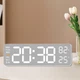 Часы Deepfox DS-5513 LED цифровые электронные настольные / настенные Будильник Дата Температура Влажность 22.8х7.5см белый - изображение 1
